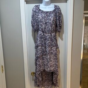 Vince Camuto Purple Floral High-Low Dress